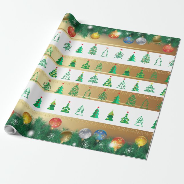 Papel De Regalo Regalos De Vacaciones De Invierno Decoración Navid (Desenrollado)