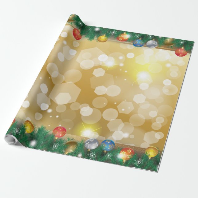 Papel De Regalo Regalos de vacaciones de invierno Navidades de dec (Desenrollado)