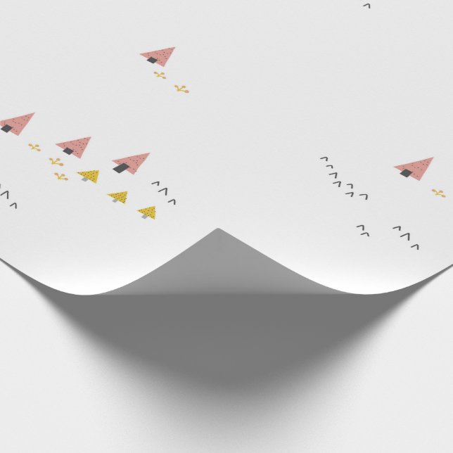 Papel De Regalo Regalos escandinavos de los Navidades de los pinos (Esquina)