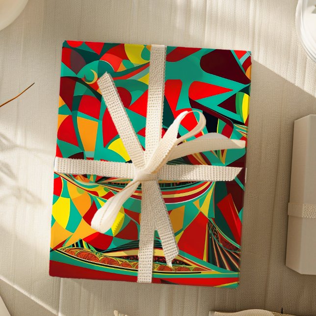 Papel De Regalo Regalos geométricos modernos abstractos para mamás (Abstract Geometric Modern Gifts for Mexican Moms Wrapping Paper)