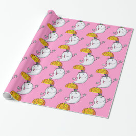 Papel De Regalo Regalos Girly Personalizado de Halloween rosa