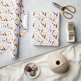 Papel De Regalo Regalos Herramientas Poste Tijeras Barbero Barberí