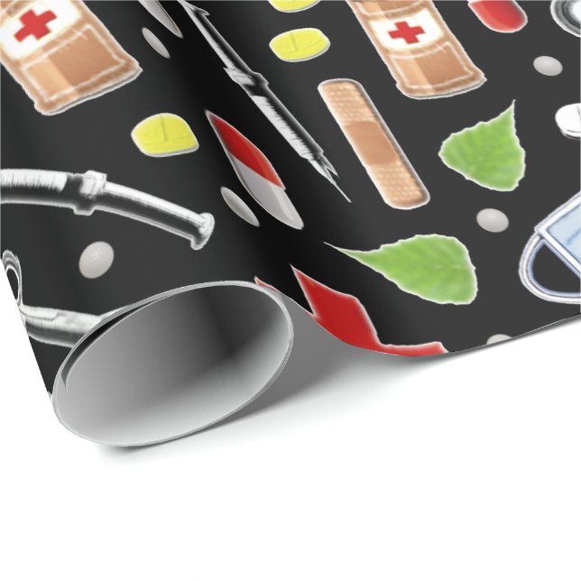 Papel De Regalo Regalos Médicos (Esquina del rollo)