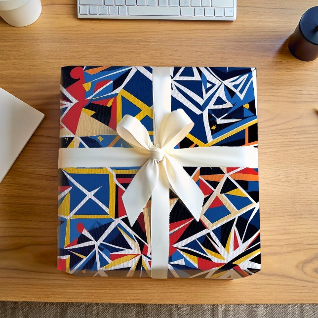 Papel De Regalo Regalos modernos de mosaicos de vidrio destrozado  (Modern Shattered Glass Mosaic Gifts for Designers Wrapping Paper)