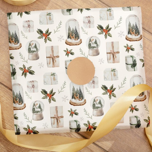 Papel De Regalo Regalos navideños de Navidades del Globo de Nieve  (Subido por el creador)