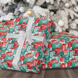Papel De Regalo Regalos Navideños de Red Green Navidad