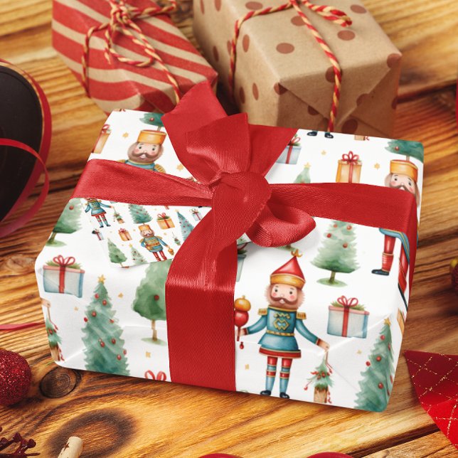 Papel De Regalo Regalos Nutcracker y vegetación de Navidades (Subido por el creador)