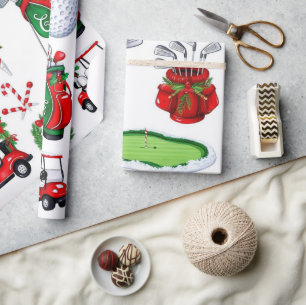 Papel De Regalo Regalos temáticos de los Navidades de golf para en