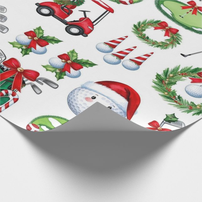 Papel De Regalo Regalos temáticos de Navidades de golf para golfis (Esquina)