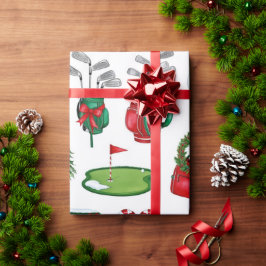 Papel De Regalo Regalos temáticos de Navidades de golf para golfis