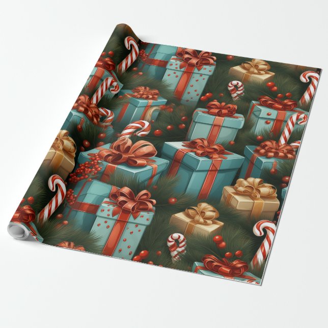 Papel De Regalo Regalos y caramelos (Desenrollado)