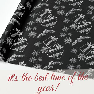 Papel De Regalo Regalos y Nieve para Navidades de la Marcha Negra 