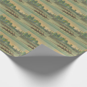 Papel De Regalo Regata de remeros de tripulación embarcación de ca