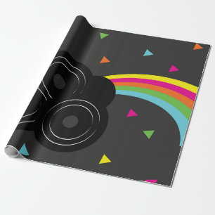 Papel De Regalo Registros Música Arcoíris Geométrico