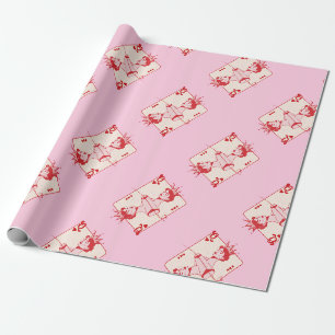 Papel De Regalo Reina de Corazones Roja y Rosa