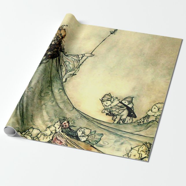 Papel De Regalo "Reina de las hadas" por Arthur Rackham (Desenrollado)