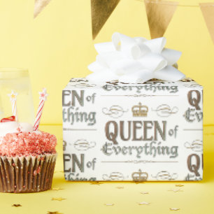 Papel De Regalo REINA de todo - Corona de letras de regalías