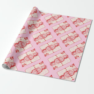 Papel De Regalo Reina del arte de los adormidera rosada