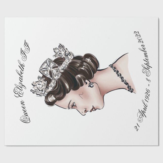 Papel De Regalo Reina Isabel II (Superficie plana)