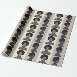 Papel De Regalo Reinas Afrofuturistas Monocromas