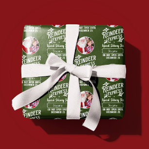 Papel De Regalo Reindeer Express de Santa Name y Navidades de foto