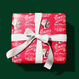 Papel De Regalo Reindeer Express de Santa Name y Navidades de foto