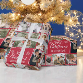 Papel De Regalo Rejilla de collage de fotos de navidades con copo 