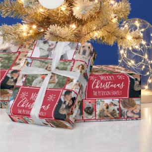 Papel De Regalo Rejilla de collage de fotos de navidades con copo 