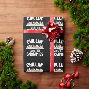 Papel De Regalo Relajándome con mis muñecos de nieve Navidad