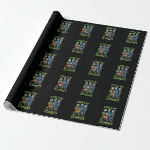 Papel De Regalo Relajándome Con Mis Zombies De Halloween Chicos Ni