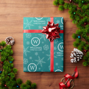 Papel De Regalo Relieve metalizado azul claro festivo copos de nie