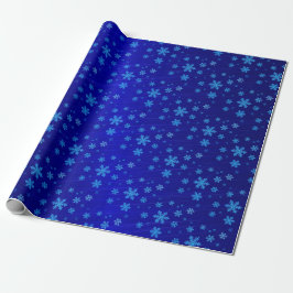 Papel De Regalo Relieve metalizado azul Copos de nieve Navidades P