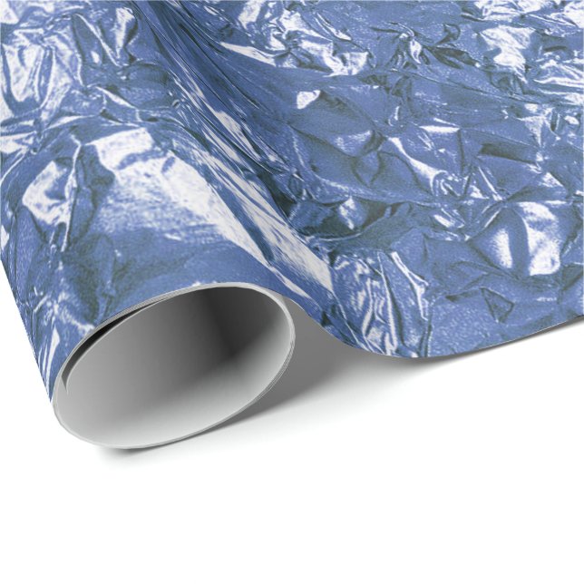 Papel De Regalo Relieve metalizado de aluminio Marina Azul Metálic (Esquina del rollo)