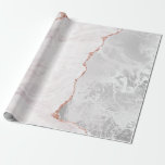 Papel De Regalo Relieve metalizado de mármol blanco y Rosa de oro<br><div class="desc">Diseño de Geode dorado en Relieve metalizado de mármol blanco y Rosa de oro con fuentes modernas y guiones. Papel de regalo de moda y Moda Boda o Fiesta! ~ Revisa mi tienda para ver toda la suite boda para este diseño!</div>