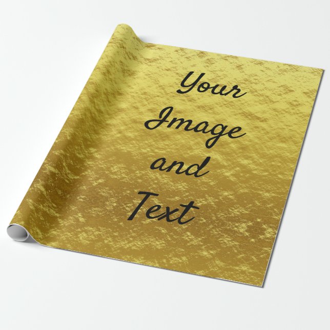 Papel De Regalo Relieve metalizado de oro de lujo personalizado (Desenrollado)