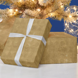 Papel De Regalo Relieve metalizado dorado elegante