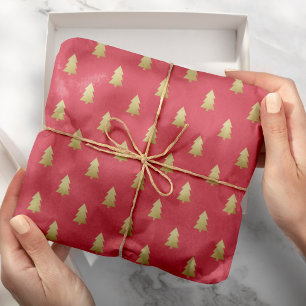 Papel De Regalo Relieve metalizado dorado falso moderno Árboles na