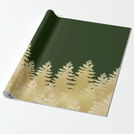 Papel De Regalo Relieve metalizado dorado falso Pine Trees Fondo V
