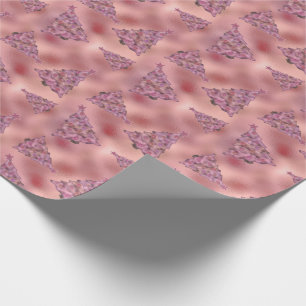 Papel De Regalo Relieve metalizado Glam del árbol de vacaciones N