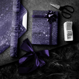 Papel De Regalo Relieve metalizado Glitzy   Magenta Hot Pink Rubor