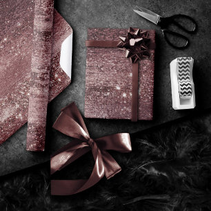Papel De Regalo Relieve metalizado Glitzy Terracotta Dusty Naran