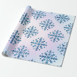 Papel De Regalo Relieve metalizado ice ice Blu Snowflakes Iridesli