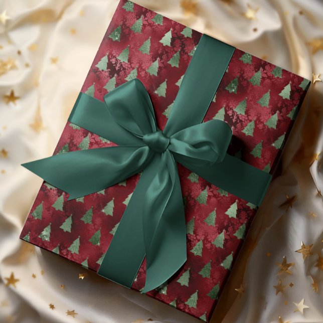 Papel De Regalo Relieve metalizado Rojo Aspecto Purpurina Árbol de (Subido por el creador)