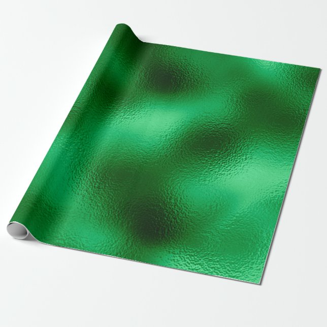 Papel De Regalo Relieve metalizado verde (Desenrollado)