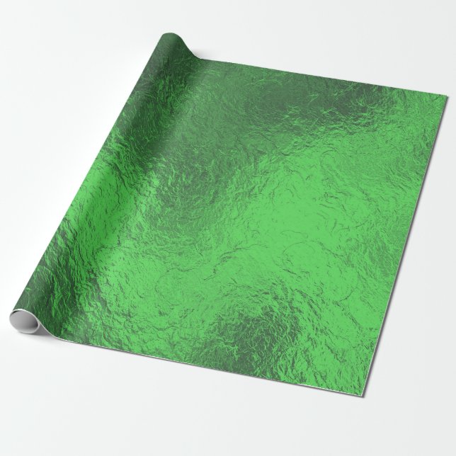 Papel De Regalo Relieve metalizado Verde navidad (Desenrollado)