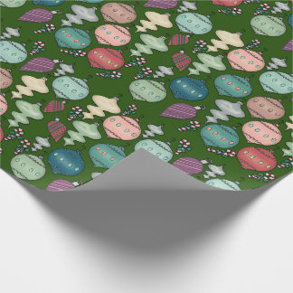 Papel De Regalo Reloj de Navidades retro - Pasteles en verde botel