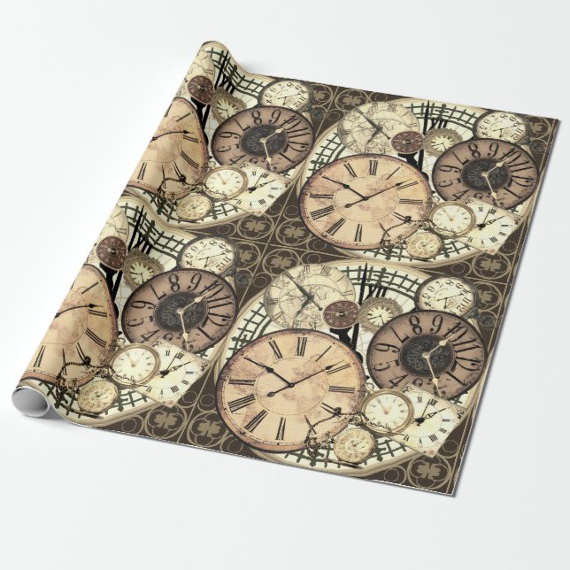 Papel De Regalo Relojes (Desenrollado)