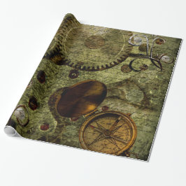 Papel De Regalo Relojes y engranajes de Steampunk del Grunge
