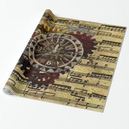 Papel De Regalo Relojes y engranajes de Steampunk del Grunge