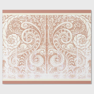 Papel De Regalo Remolino Botánico de Terracota